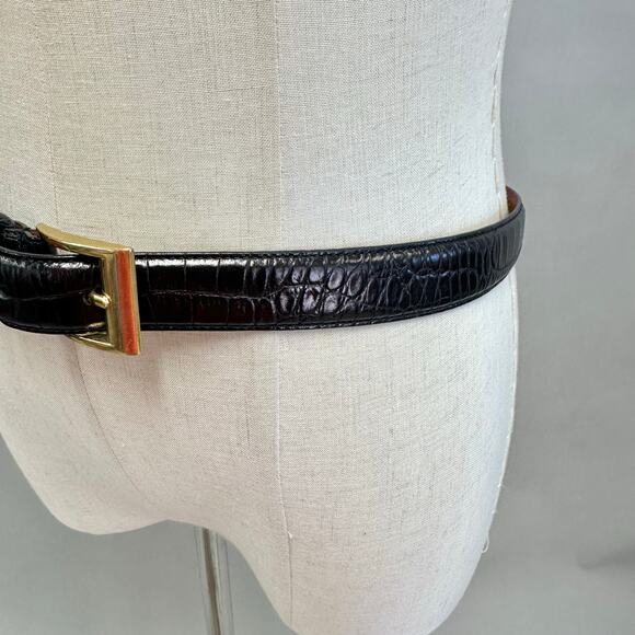 Lauren Ralph Lauren Logo Reversible Black Leather Belt Size Large/X Large - Picture 5 of 14